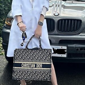 Christian Dior Large Tote- Blue- serial # 50-ma-0188
